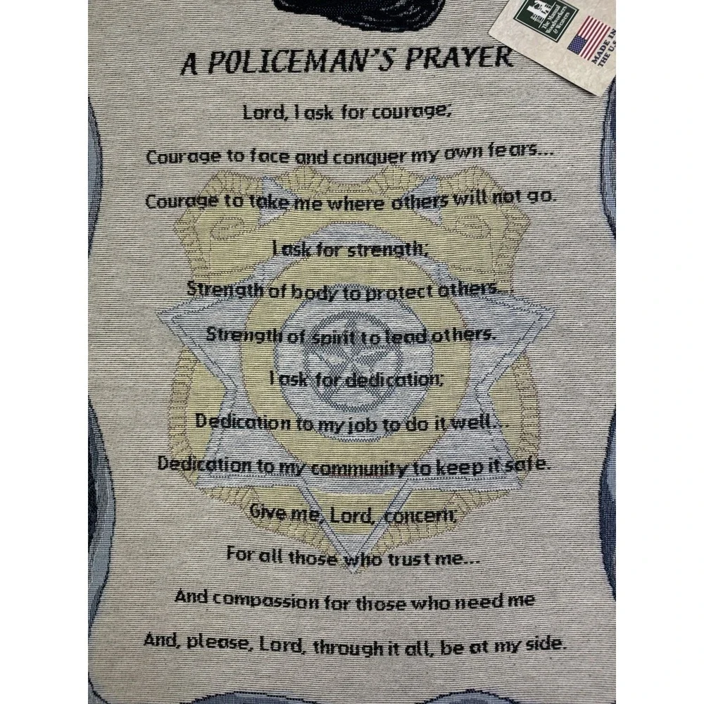 The Manual Woodworkers & Weavers Policeman's Prayer Hanging Wall Tapestry New